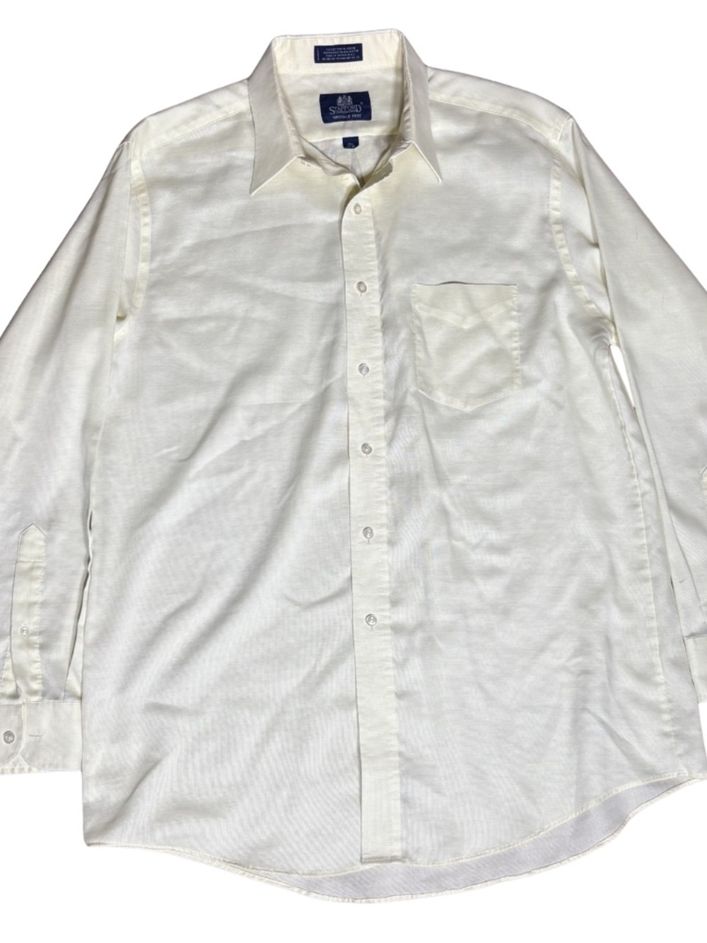 Stafford Wrinkle Free Ivory Dress Shirt Men's 16½ 34/35